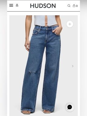 NWT Hudson Rylee LowRise Loose Pants - Denim Wash Size 28